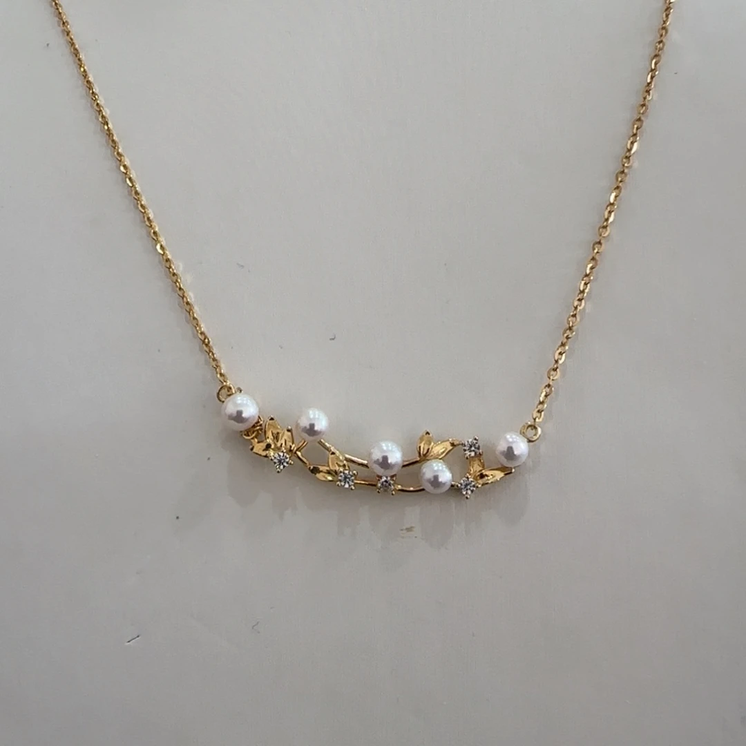 淡水珍珠银S925镶嵌颈饰