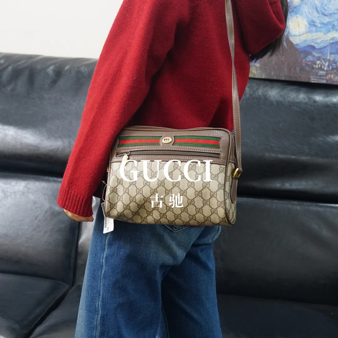 95新 GUCCI/古驰 老花单肩包/JJ12117310/7310