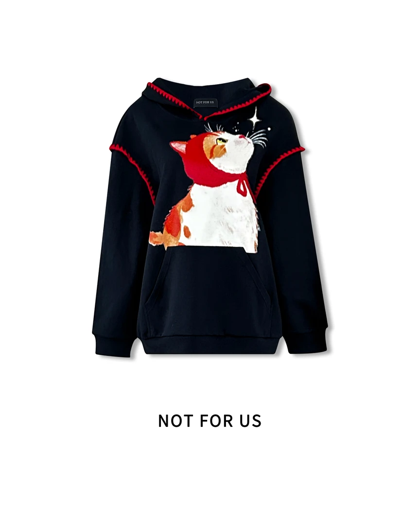 NOT FOR US25SS黑色设计款小猫长袖