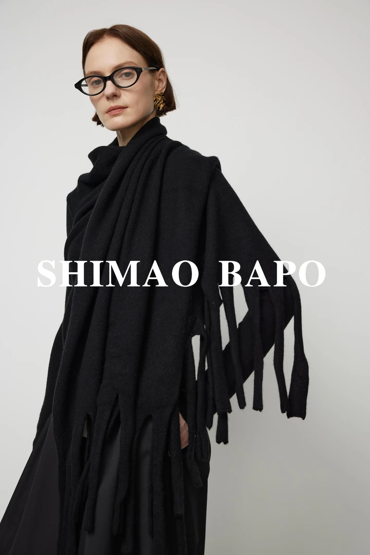 SHIMAO BAPO 羊毛围巾披肩一衣多穿