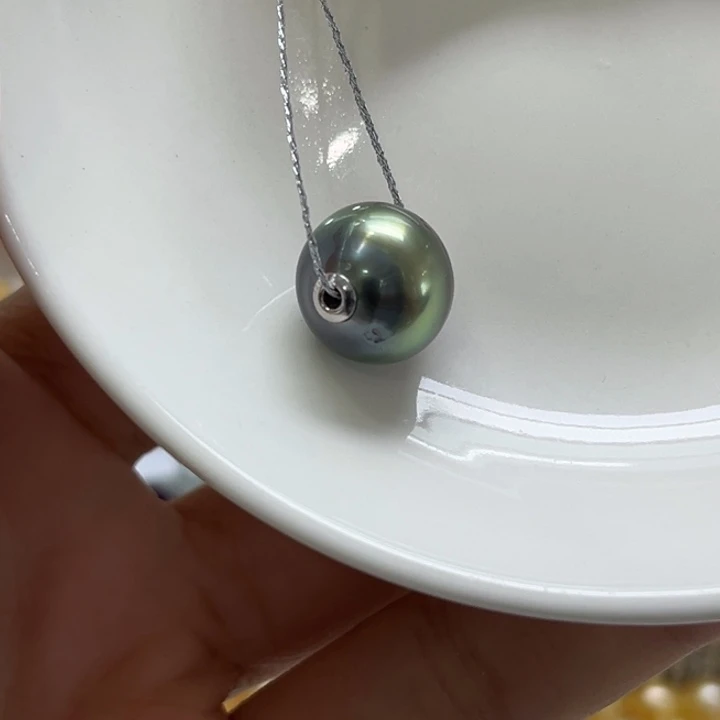银S925镶嵌吊坠(不含链)海水珍珠12mm8号
