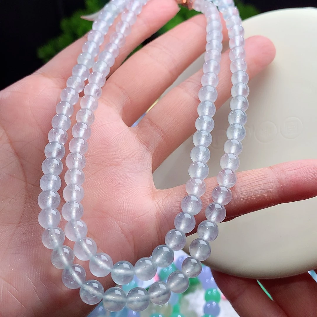 项链未镶嵌翡翠行家捡漏款！冰玻璃 白月光 卡6mm左右