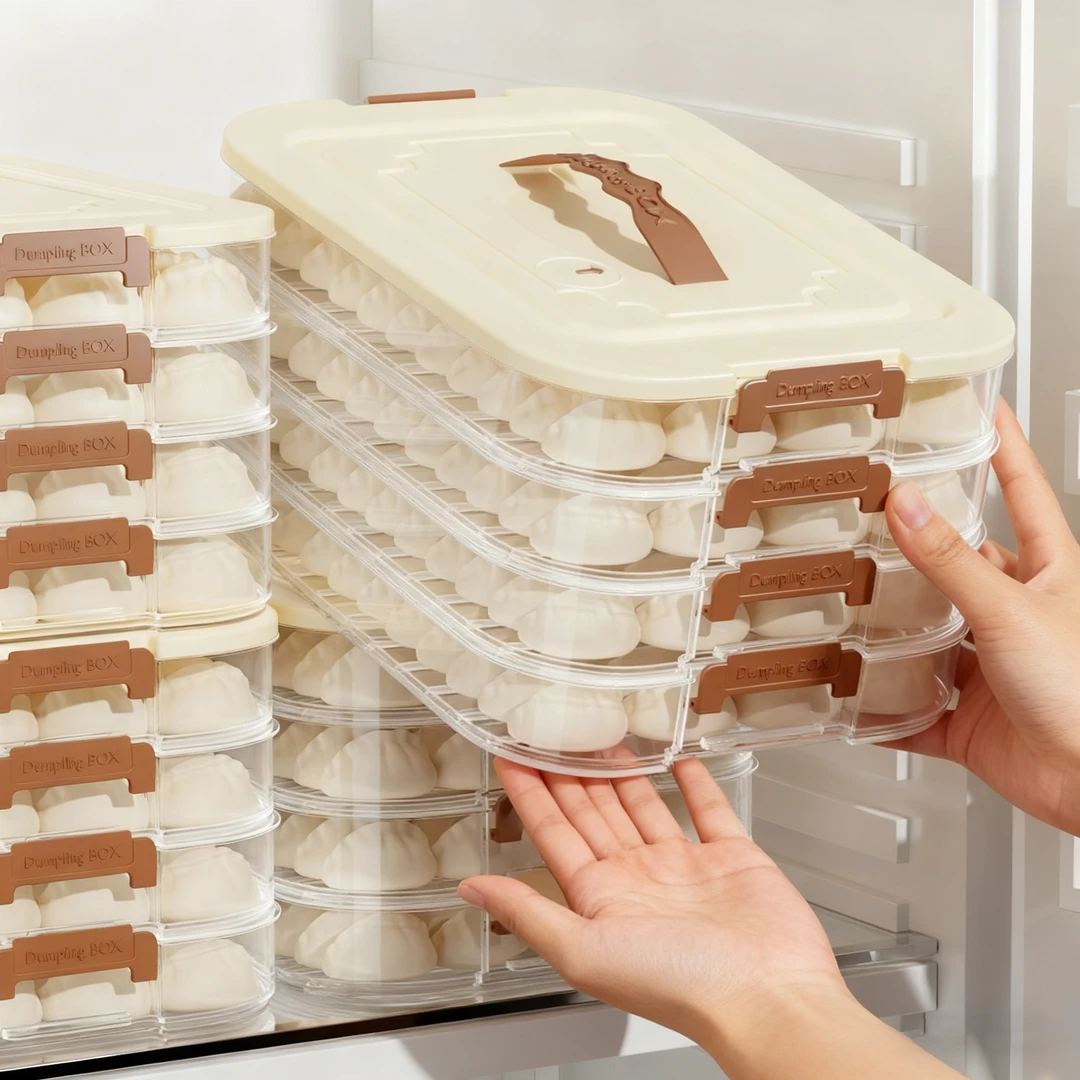 饺子盒家用食品厨房冰箱收纳盒整理神器保鲜速冻冷冻专用馄饨盒