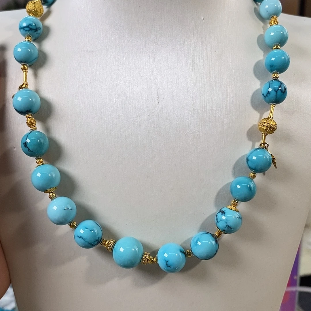 绿松石18K金镶嵌珠宝奇石