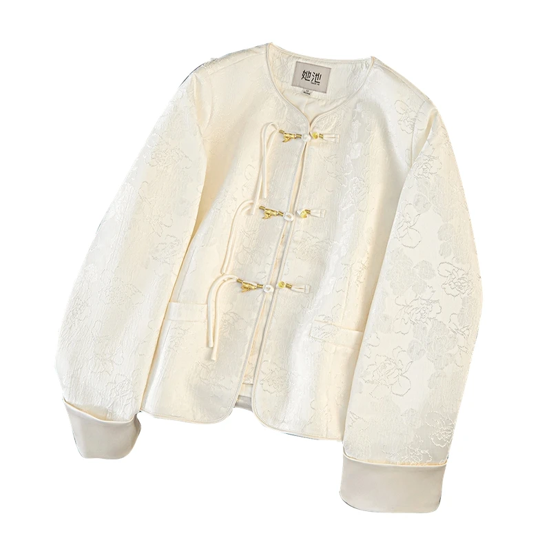 【品牌奥莱】她池2025春季新款女装圆领短款单排扣上衣T51Z0032AA