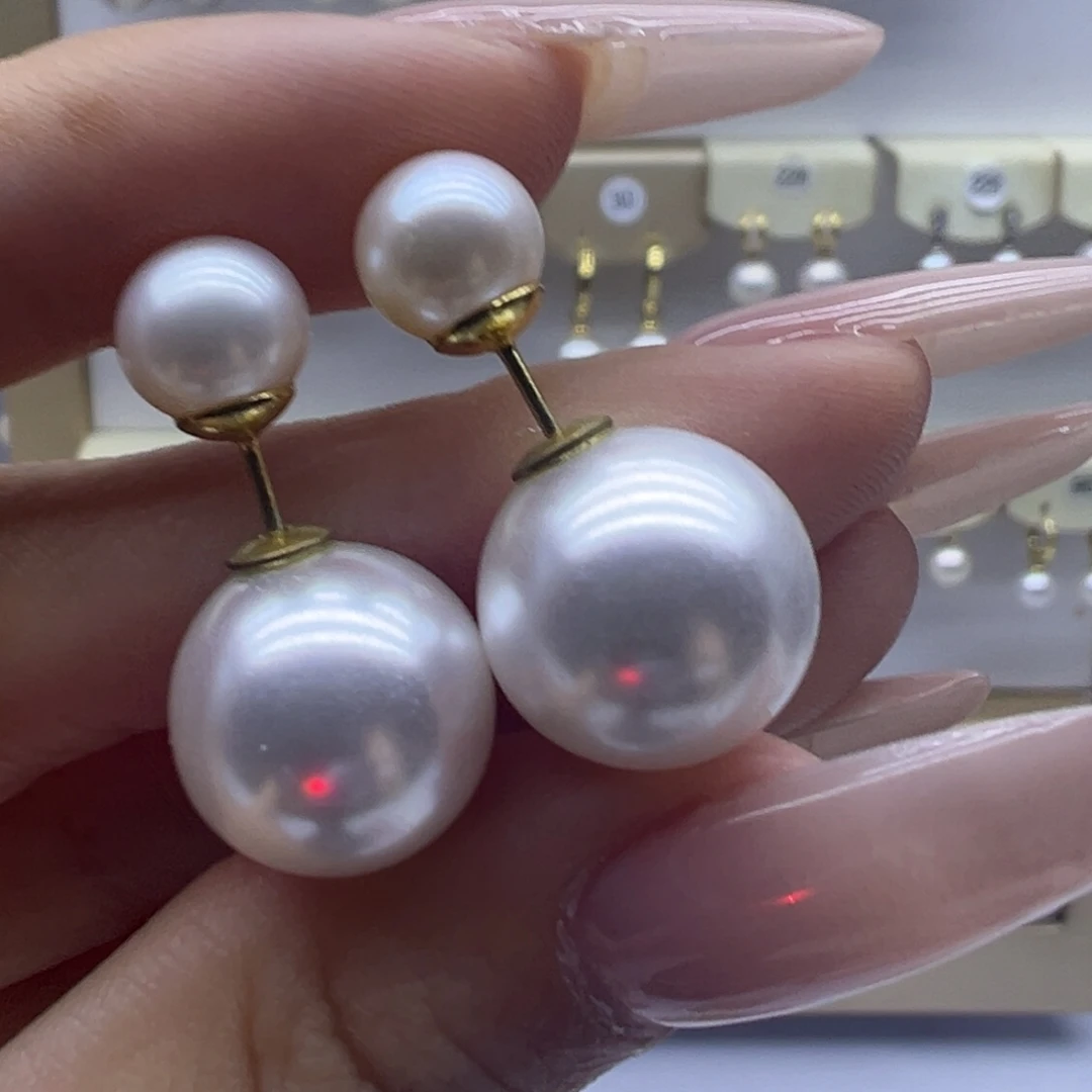 银S925镶嵌淡水珍珠耳饰