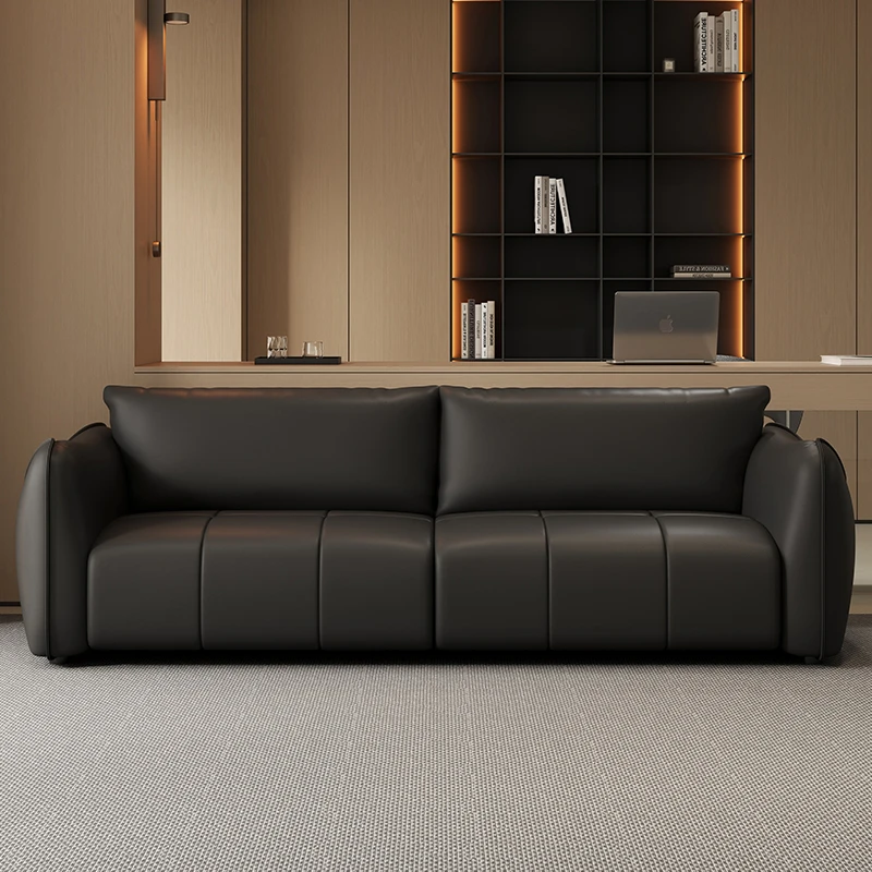 北欧轻奢免洗猫抓皮沙发客厅小户型三人双人位意式公寓办公室沙发