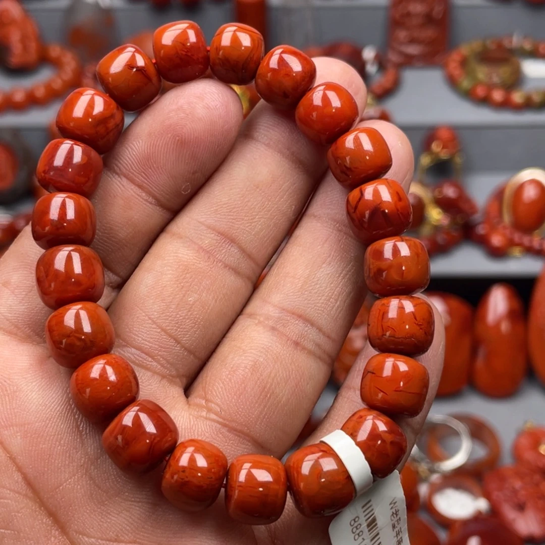 南红玛瑙未镶嵌珠宝奇石单圈10