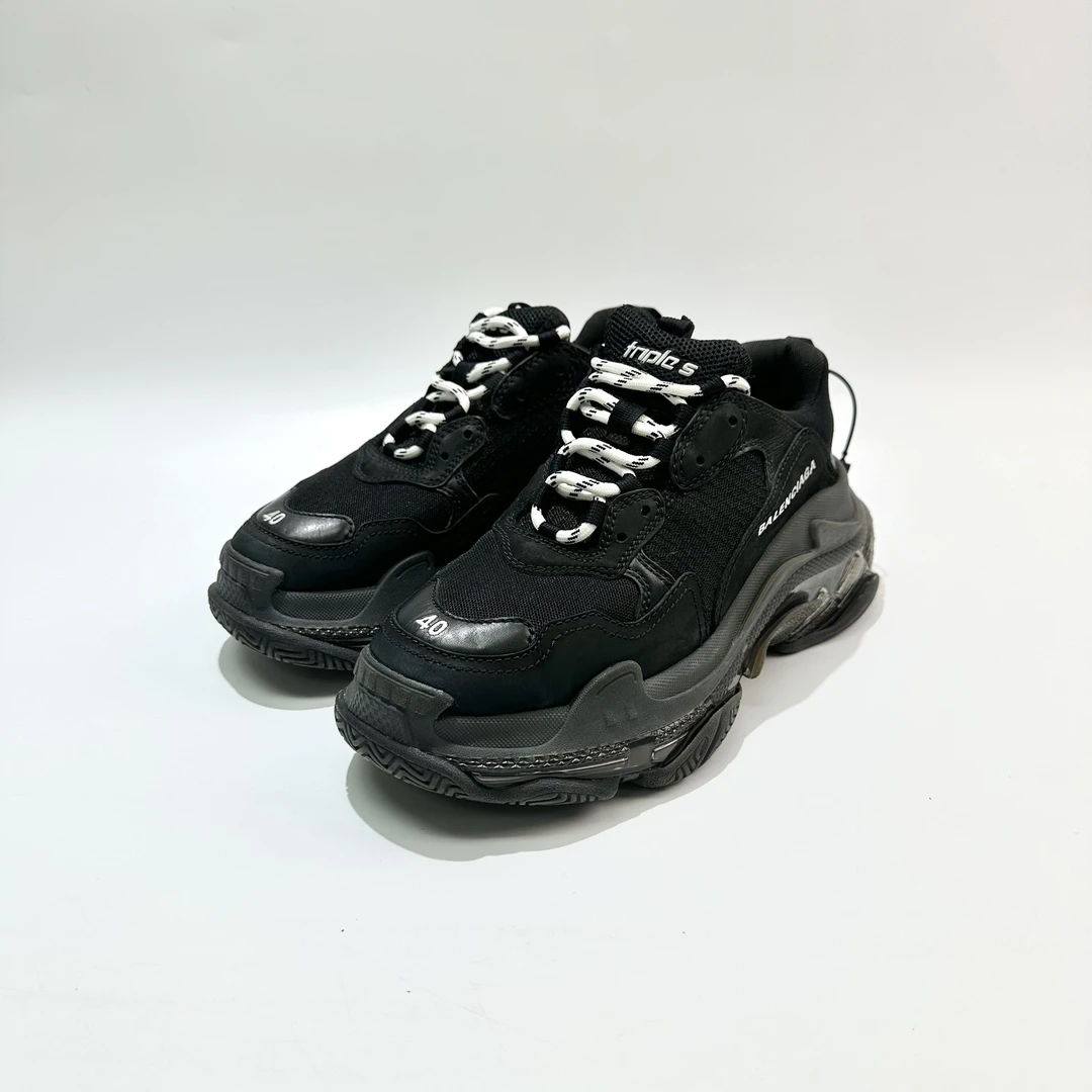 99新 Balenciaga/巴黎世家 巴黎世家 40码 Triple S黑气垫 SY0880