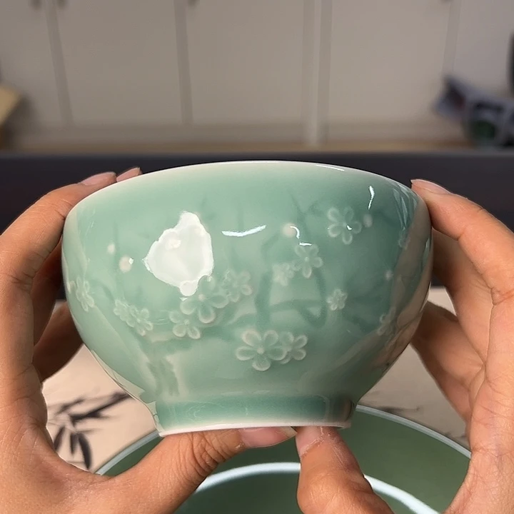 龙泉云间青瓷小米茶器