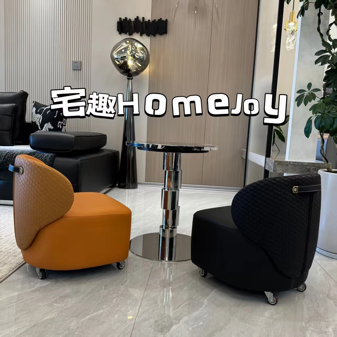 【原创】北欧轻奢儿童美式溜溜凳玄关客厅沙发凳便携万向轮儿童沙发