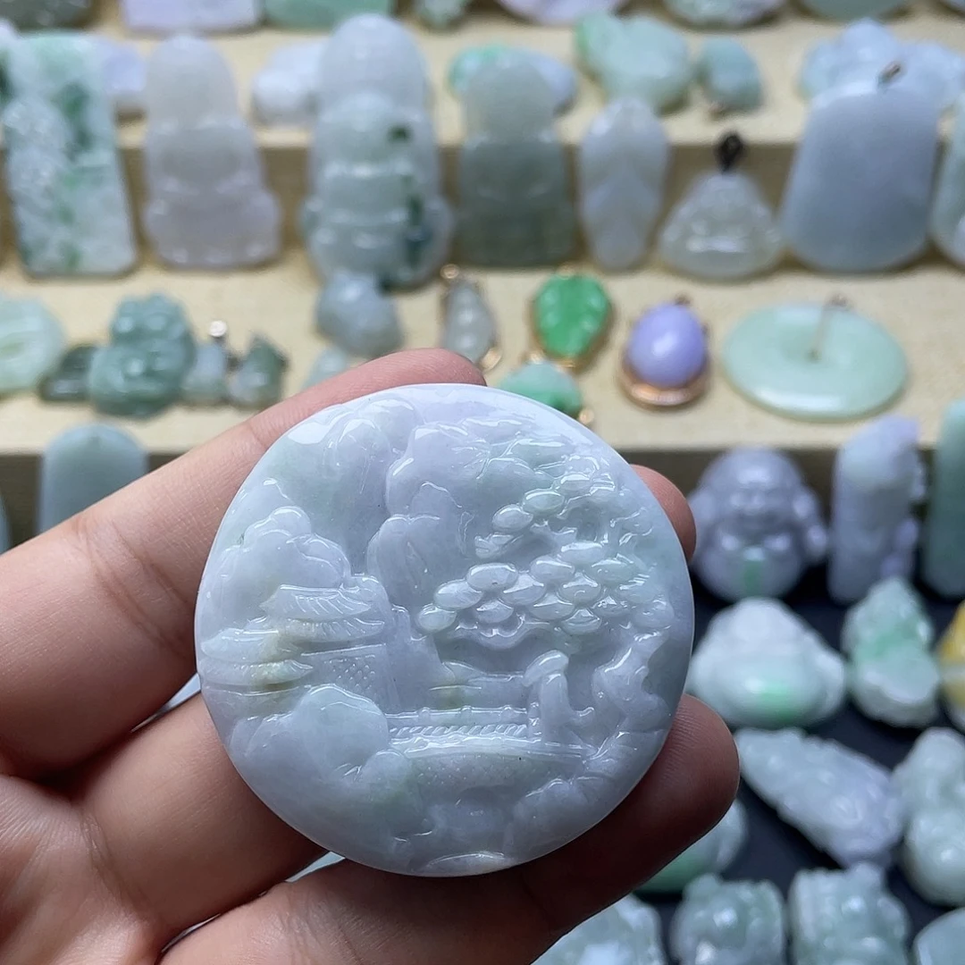 颈饰未镶嵌翡翠纯天然翡翠