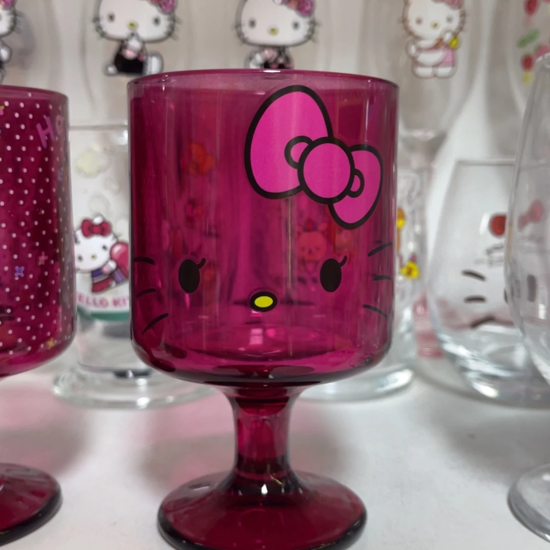 吸管款水晶玻璃玫红色矮脚玻璃杯