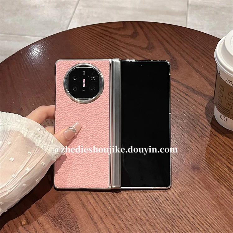 适用华为matex6折叠手机壳matex5典藏版高档真皮铰链一体全包保护