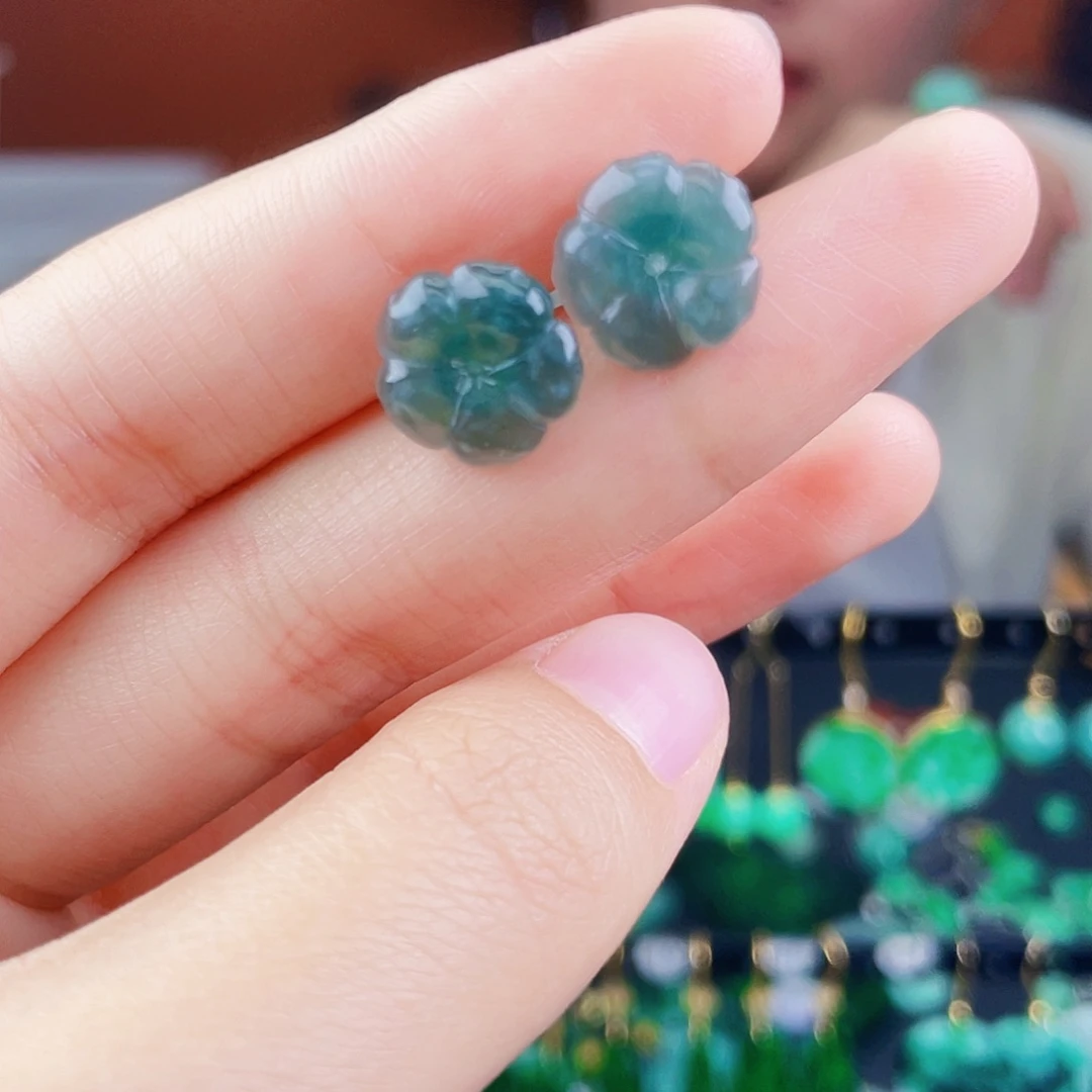 翡翠银S925镶嵌耳饰饰品