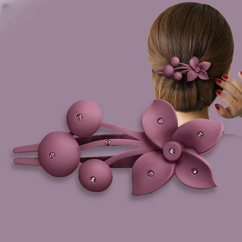 新款花朵头发夹子发卡子网红爆款洋气抓夹女后脑勺高级盘发鸭嘴夹