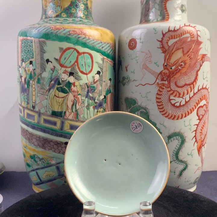 陶盘12863瓷器—豆青釉赏盘