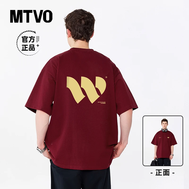 MTVO迈特优夏季纯棉美式圆领短袖T恤男休闲宽松潮流高街半袖 106