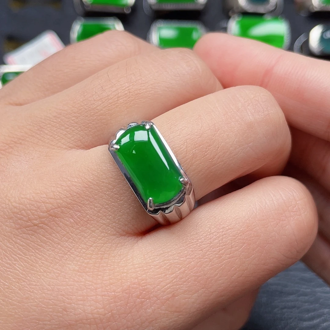 翡翠银S925镶嵌戒指没有运费险 3922