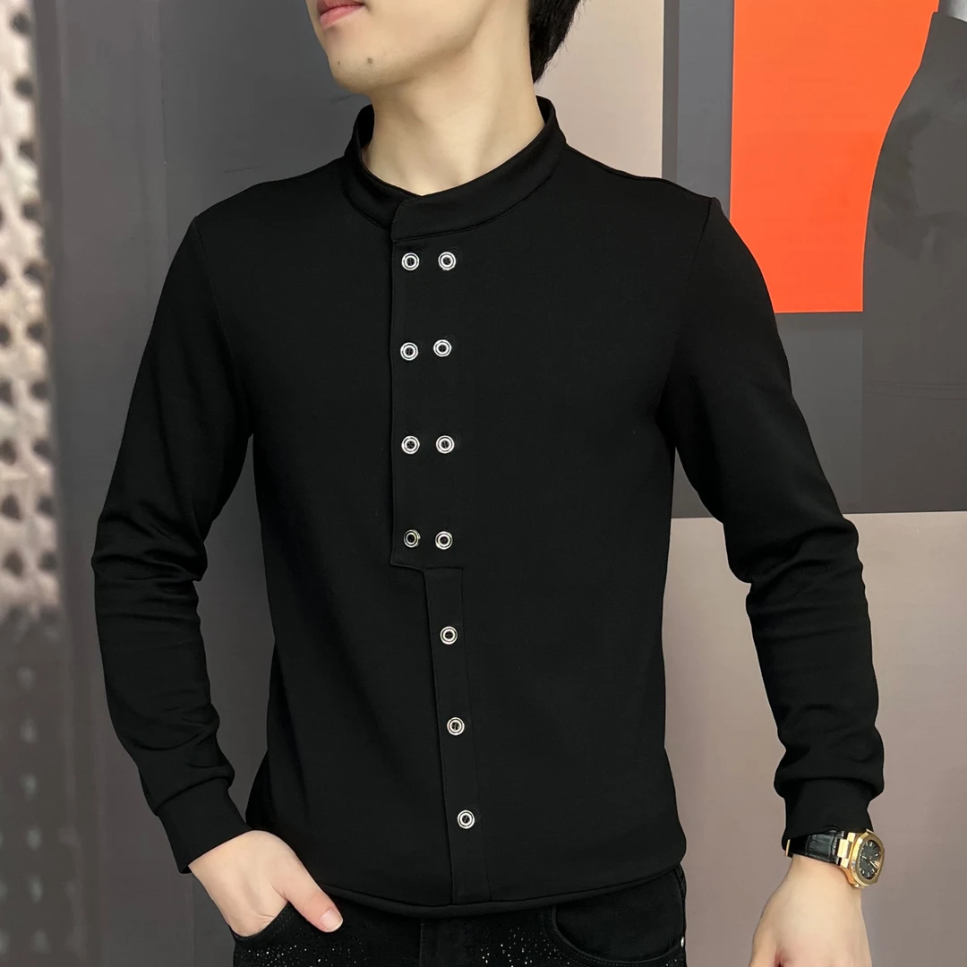 2024新款男士长袖秋季时尚圆领卫衣休闲潮流轻奢百搭男CLY-113