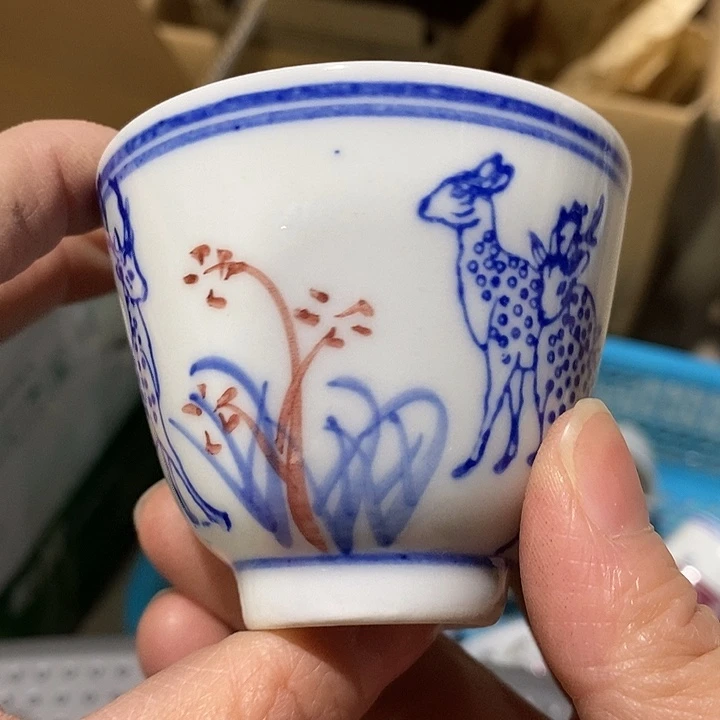 陶其他景德镇手绘小鹿小杯