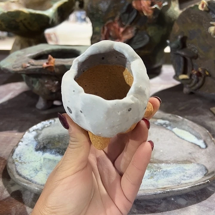 手工粗陶高温花盆