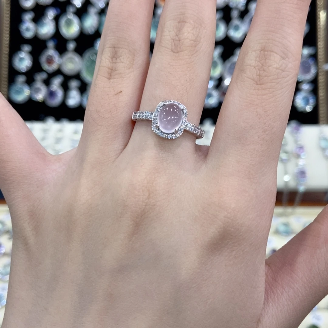 戒指萤石银S925镶嵌