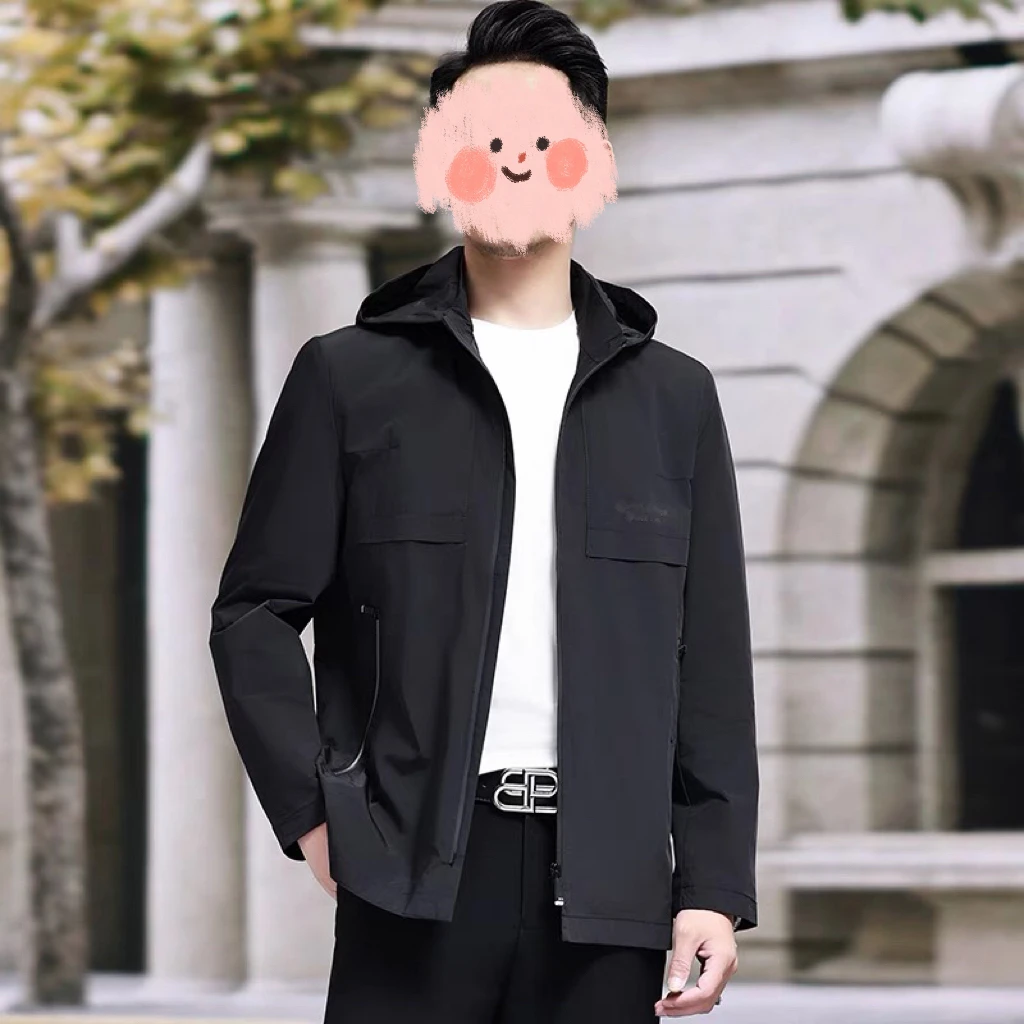 男士商务休闲连帽双面穿加绒夹克外套/561