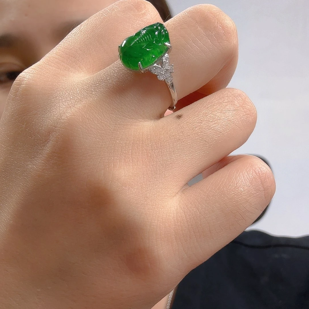 翡翠银S925镶嵌吊坠(不含链)