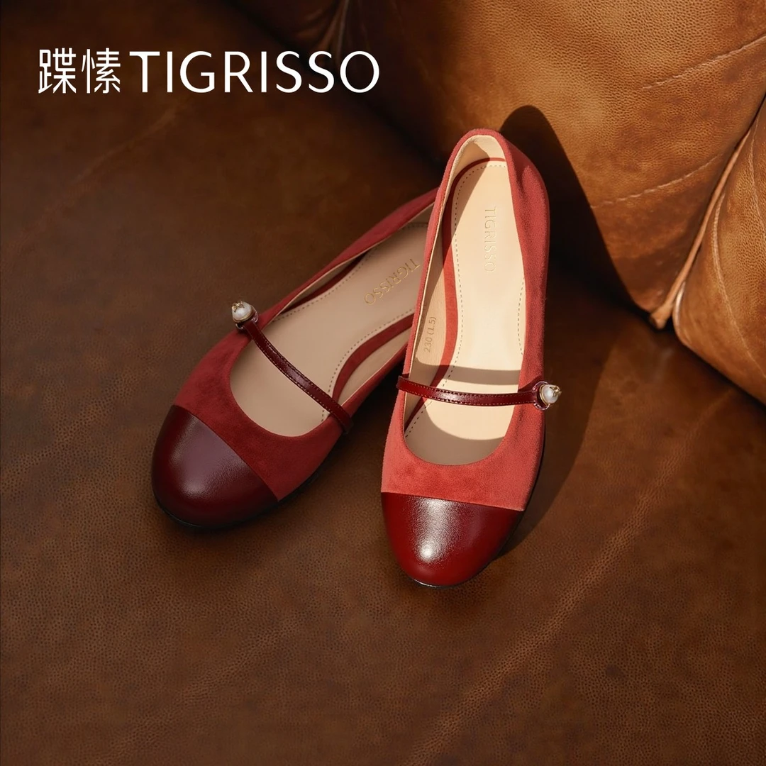 春季新款法式复古银色芭蕾玛丽珍鞋小香风平底鞋女TA54132-52
