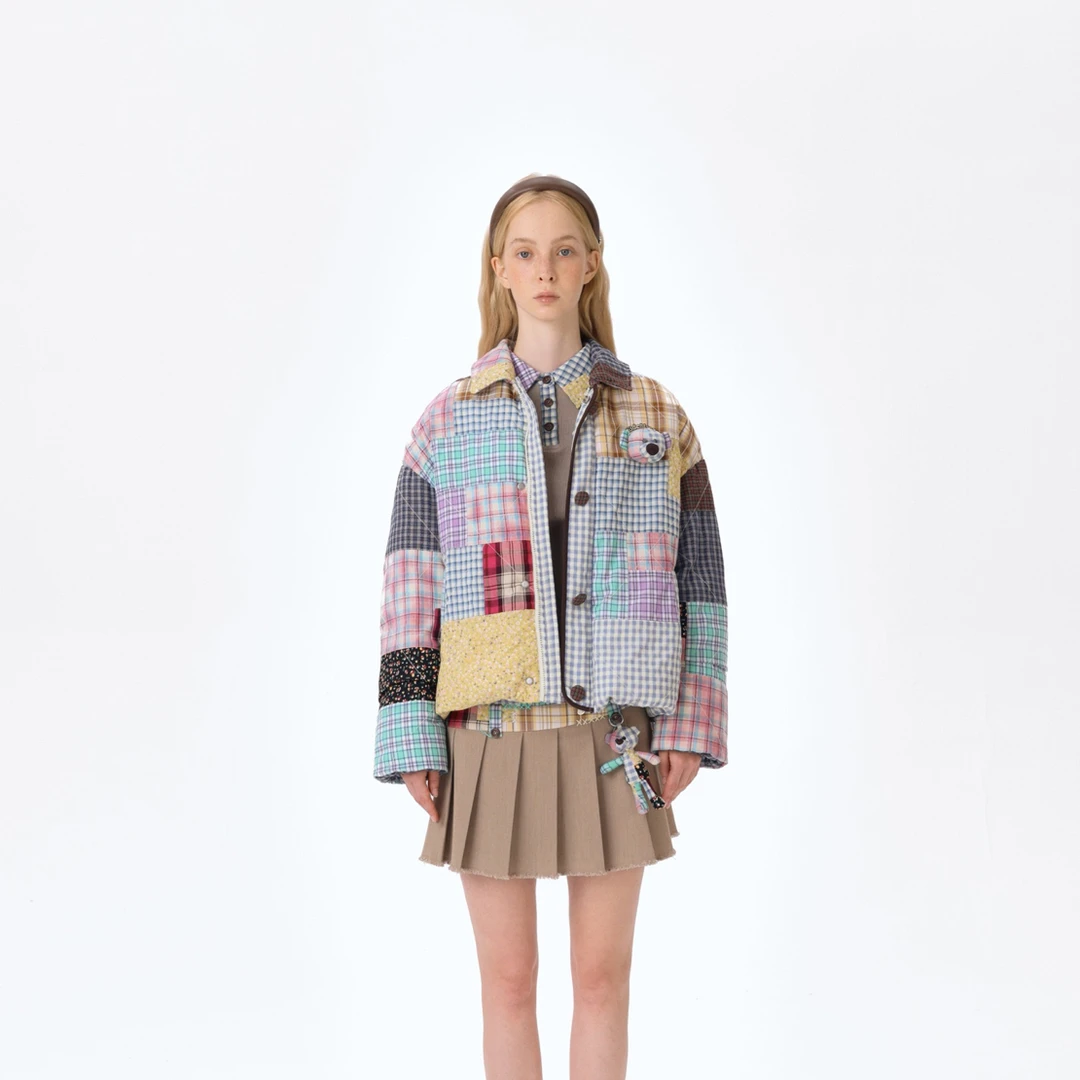 13DE  2025新款拼格棉服-3980