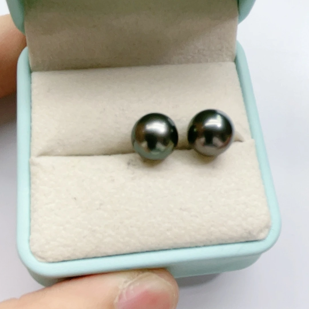 海水珍珠耳饰银S925镶嵌