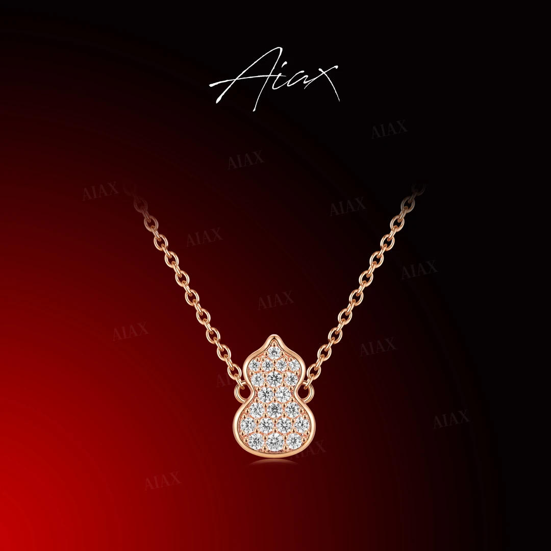AIAX 925银 镀K金【情人节】【福禄】招财好运葫芦项链TSJ9502