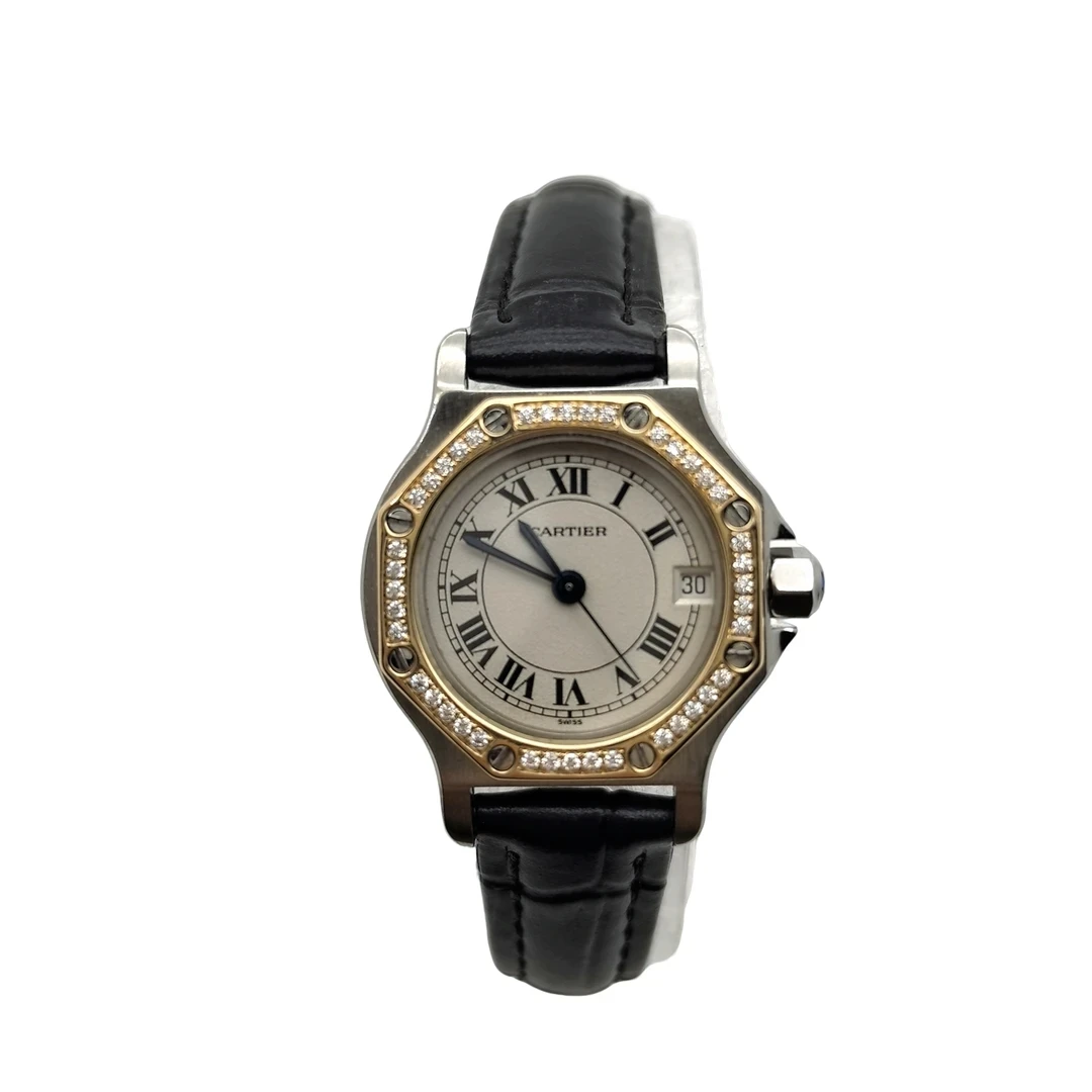 95新 Cartier/卡地亚 70344/石英腕表/25盘/表扣后配/后钻