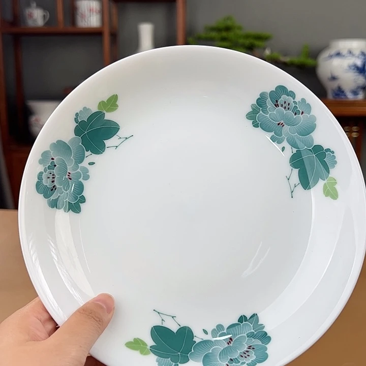 滑石子 绿芙蓉单面8寸窝盘