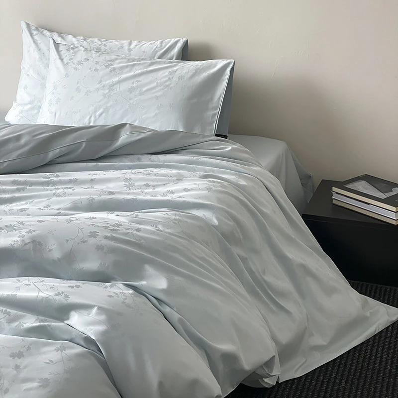 轻奢法式浪漫提花贡缎高级感全棉四件套100S纯棉长绒棉舒适裸睡