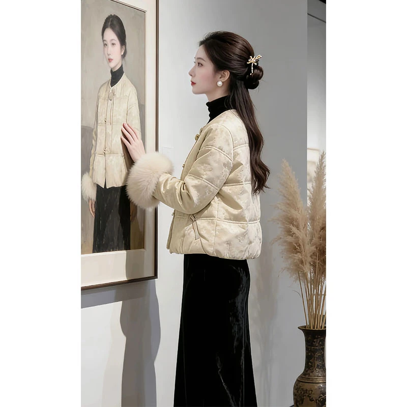 兹伊翰【诗语江南】国风气质盘扣棉服2026冬季新款新中式高级感棉衣