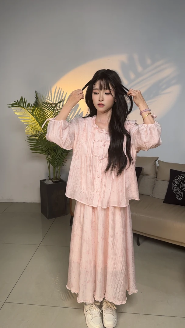 法式孕妇套装轻熟风中国风时尚套装夏季睡裙时尚甜美