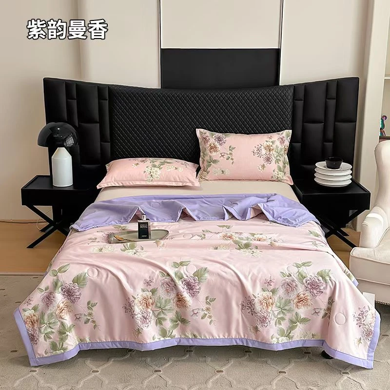 夏季A类超柔水洗棉印花夏凉被空调被亲肤可机洗水洗学生单人被子