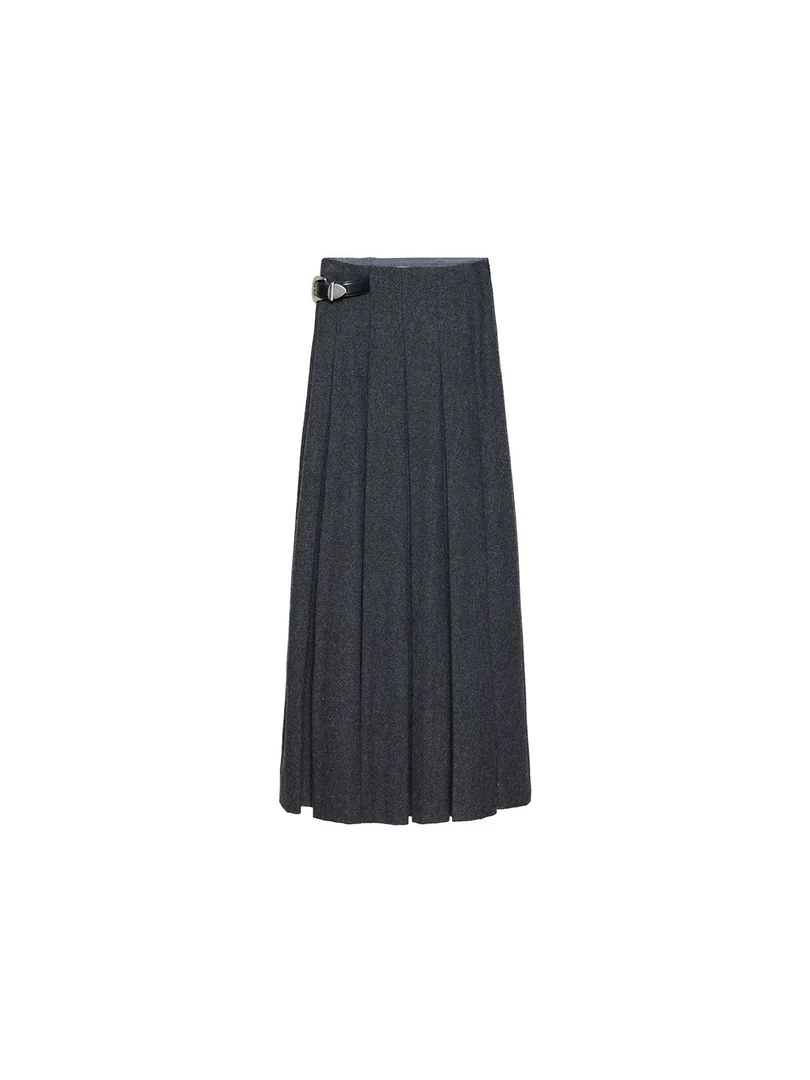 “反季福利”秋冬高腰巨百搭百褶裙