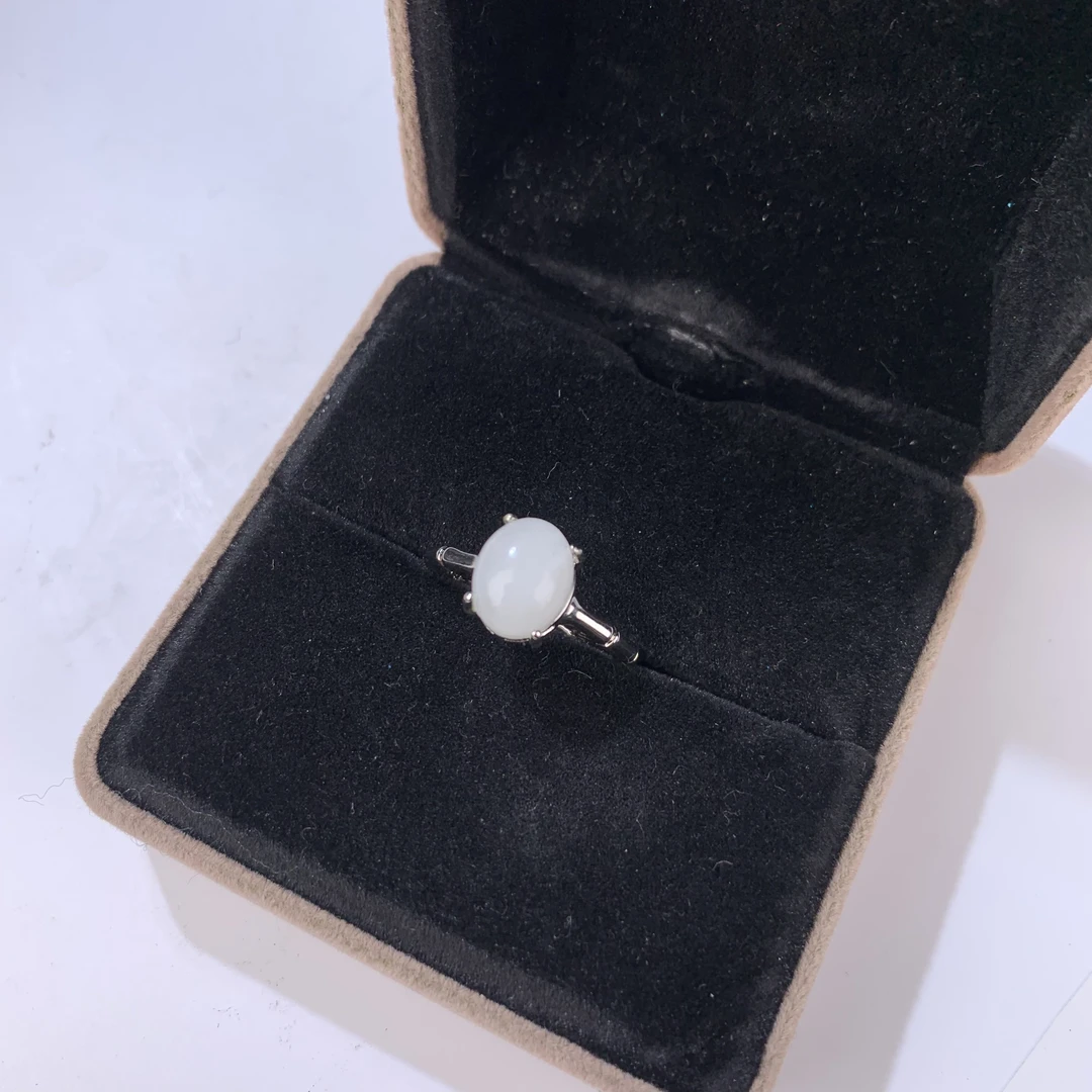 【麦子家族】天然白玉戒指时尚百搭AAA107