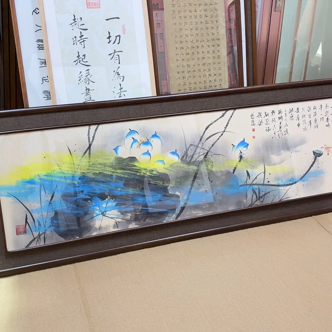 善***水国画真人手绘作品
