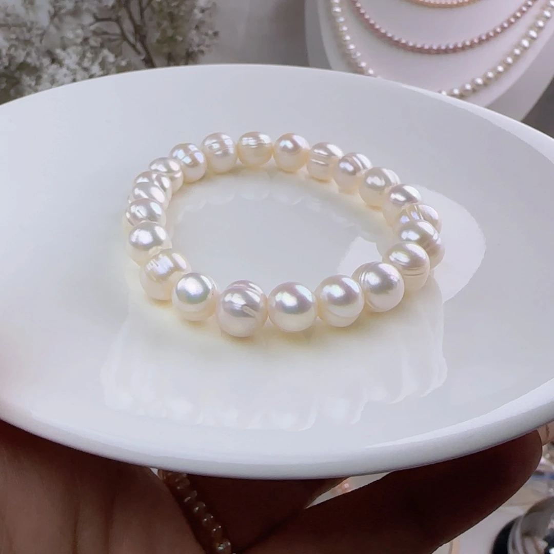 未镶嵌手绳淡水珍珠9-10mm微瑕