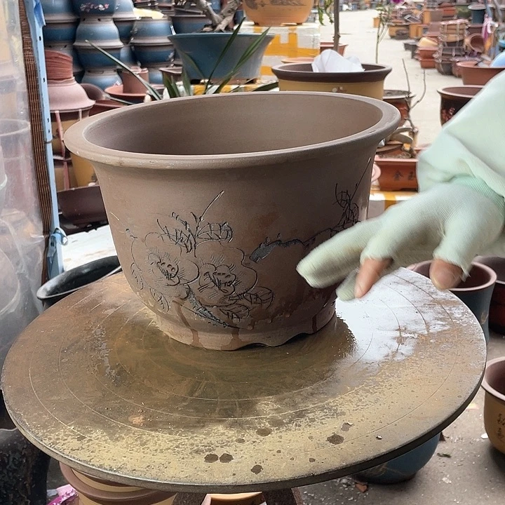 紫砂30平角金钟花盆花盆