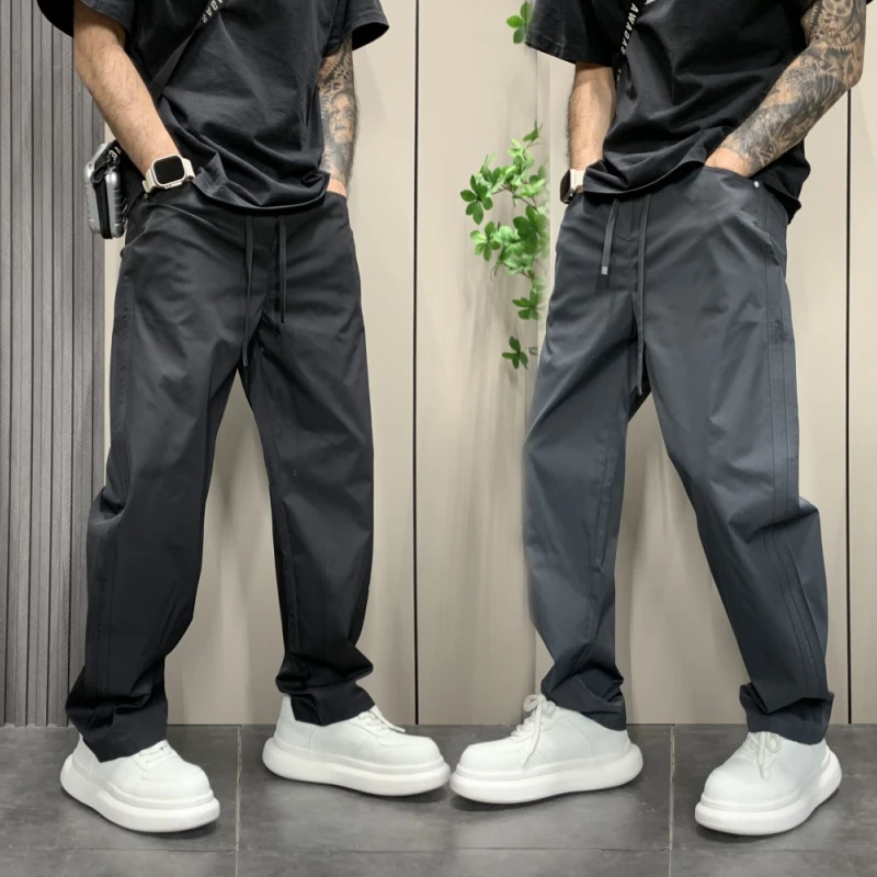 2025新款美式复古休闲裤男宽松直筒阔腿运动卫裤潮牌百搭长裤子