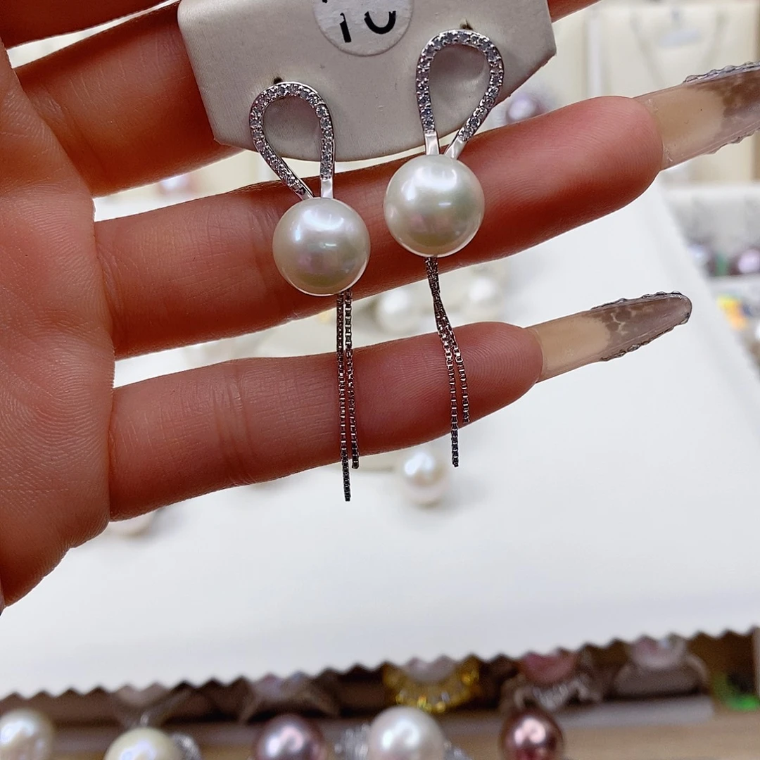 淡水珍珠耳饰银S925镶嵌幸***奏