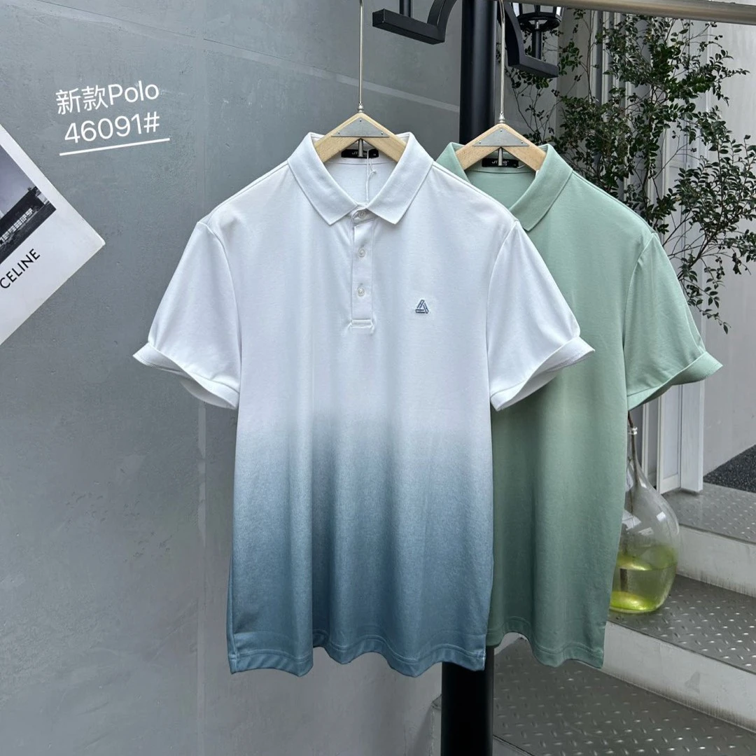 福利 美树 YLZ 46091 男士夏季渐变休闲短袖修身刺绣POLP衫