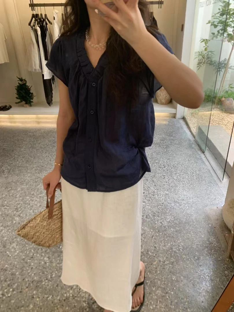 【仅支持48小时内退换货】在韩～超软亚麻半身裙