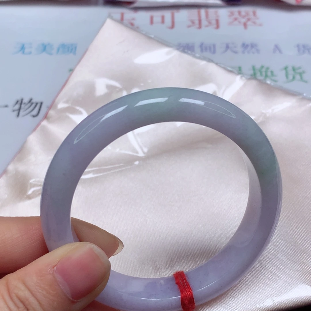 翡翠未镶嵌手镯淡春彩细腻5354