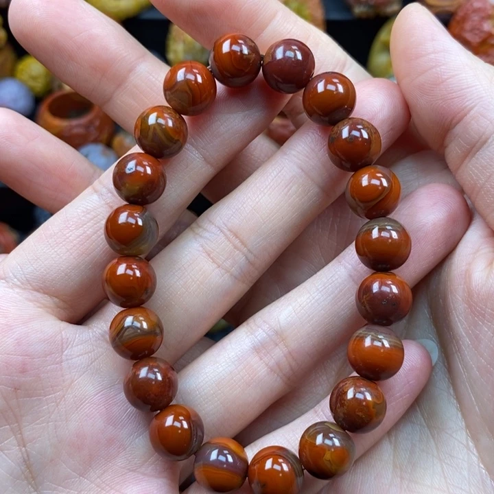 玛瑙/玉髓未镶嵌手串战国红手串